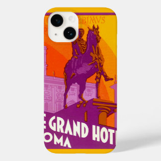 Le Grand Hotel Roma Statue, Italy, Vintage Travel Case-Mate iPhone 14 Case