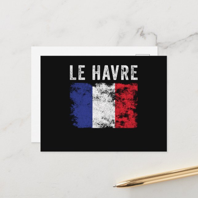 Le Havre France Flag French Souvenir Postcard (Front/Back In Situ)
