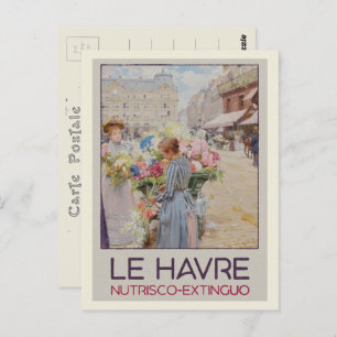 Le Havre painting illustration France Postcard