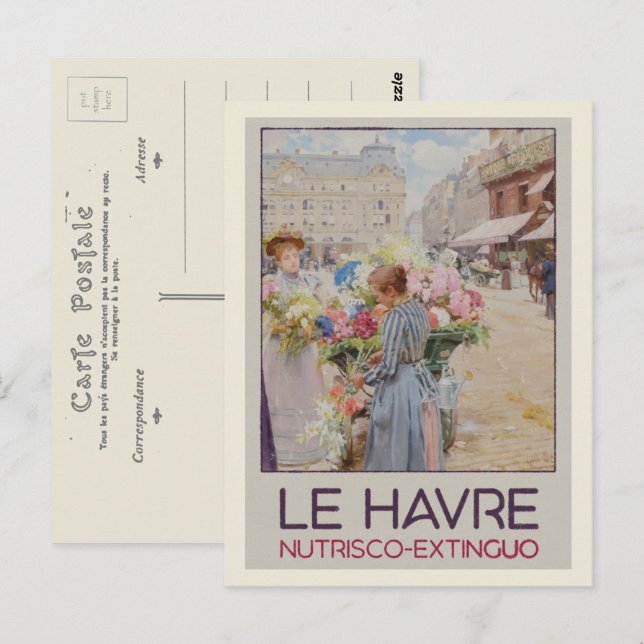 Le Havre painting illustration France Postcard (Front/Back)