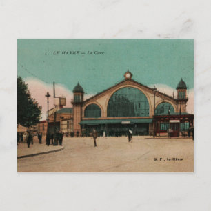 Le Havre railway Station Photochrom France 1910 Postcard