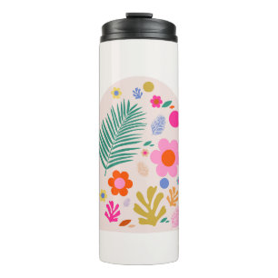 Le Jardin 04 Retro Flowers Modern Floral Thermal Tumbler
