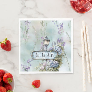 Le Jardin Pretty Purple Flowers Bridal Shower Napkin