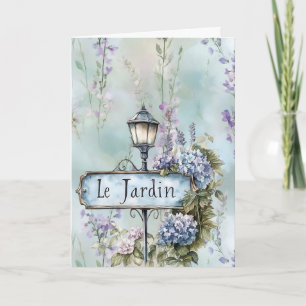 Le Jardin (the garden) Pretty Purple Flowers Card