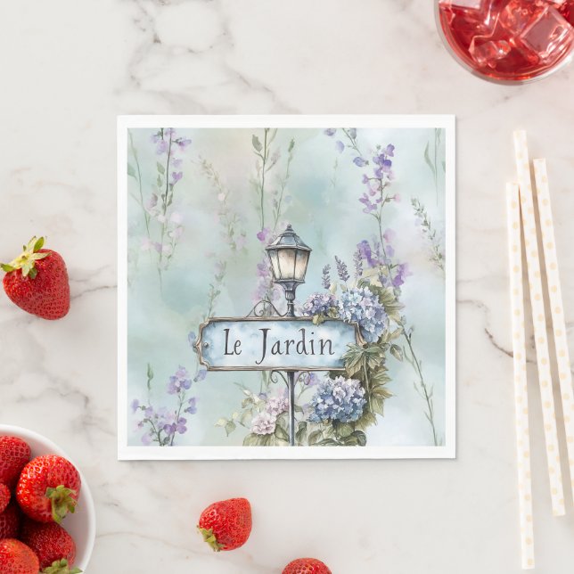 Le Jardin (the garden) Pretty Purple Flowers  Napkin (Insitu)