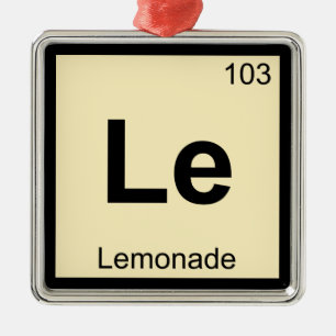 Le - Lemonade Chemistry Periodic Table Symbol Metal Tree Decoration