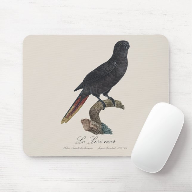 Le Lori noir / Black lory  Mouse Mat (With Mouse)