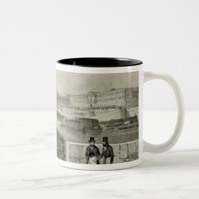 Le Louvre, engraved by Auguste Bry (engraving) Two-Tone Coffee Mug (Right)