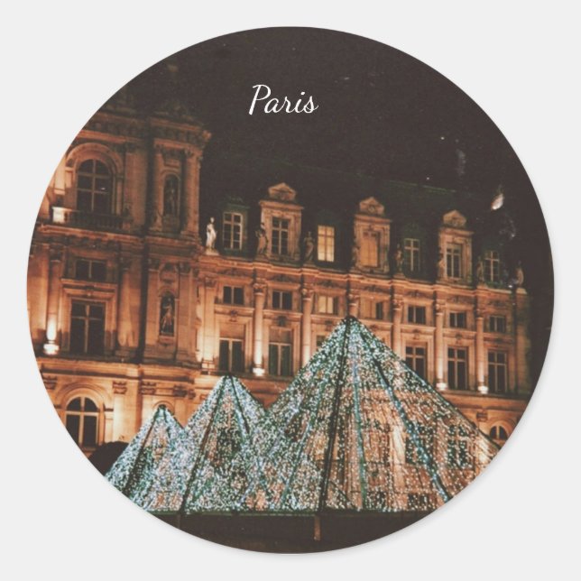 Le Louvre, Paris, France Classic Round Sticker (Front)