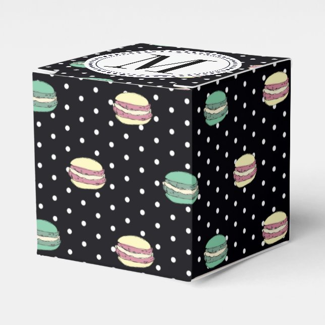 Le Macaron polkadot Favour Box (Front Side)