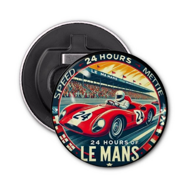 Le Mans 24 Hours Endurance retro Race car Bottle Opener (Front)