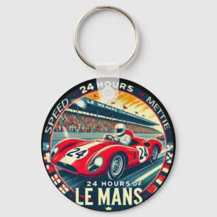 Le Mans 24 Hours Endurance retro Race car Key Ring