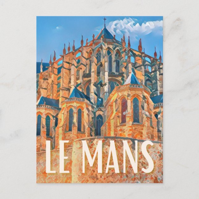 Le Mans Photo Vintage Postcard (Front)