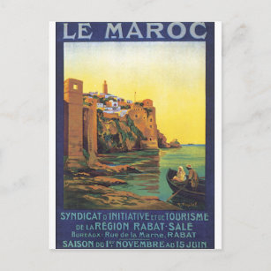 Le Maroc Vintage Travel Poster Postcard