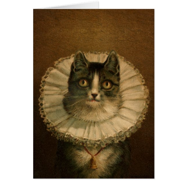"Le Meow" Fancy Vintage Cat Card (Front)