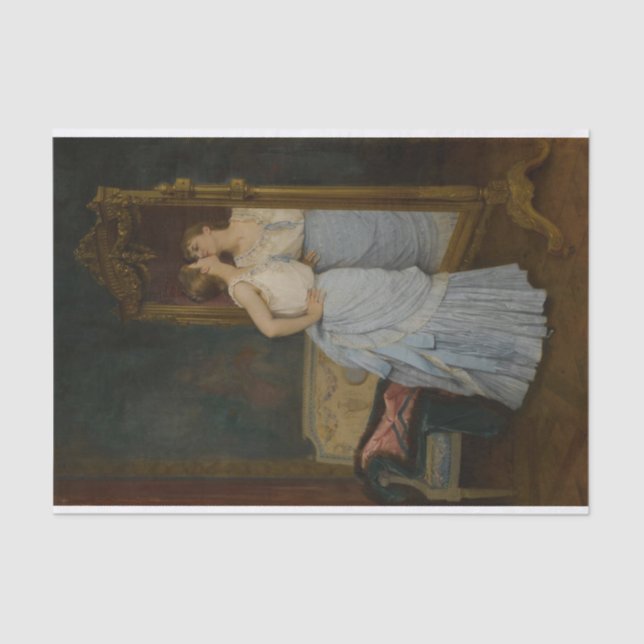 Le Miroir by Auguste Toulmouche Tissue Paper (Front)