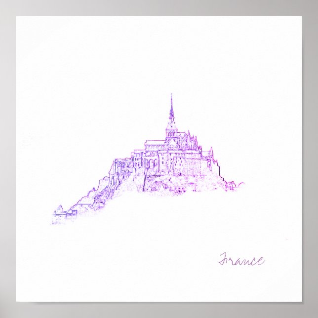 Le Mont Saint Michel France Architecture Poster (Front)