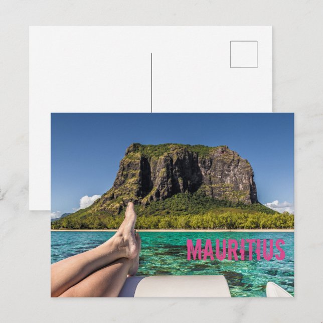 Le Morne Brabant Mauritius view from boat at sea Holiday Postcard (Front/Back)