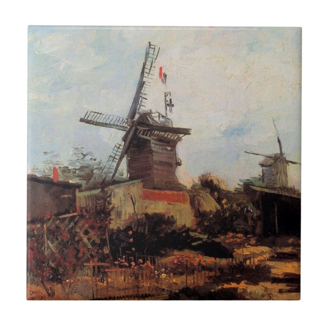 Le Moulin de Blute Fin by Vincent van Gogh Tile (Front)