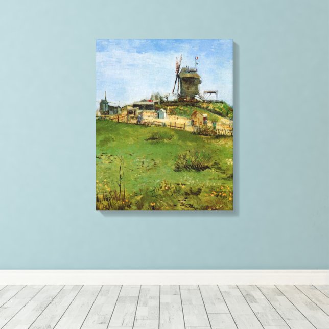 Le Moulin de la Galette by Vincent van Gogh Canvas Print (Insitu(Wood Floor))