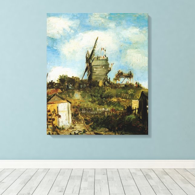 Le Moulin de la Galette by Vincent van Gogh Canvas Print (Insitu(Wood Floor))
