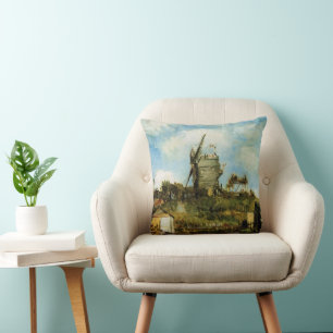 Le Moulin de la Galette by Vincent van Gogh Cushion