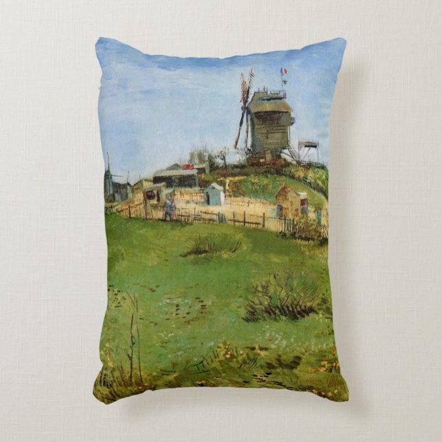 Le Moulin de la Galette by Vincent van Gogh Decorative Cushion (Front(Vertical))