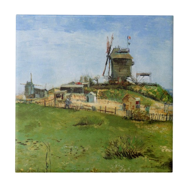 Le Moulin de la Galette by Vincent van Gogh Tile (Front)