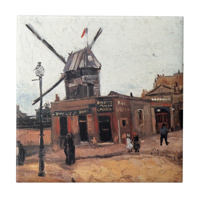 Le Moulin de la Galette by Vincent van Gogh Tile (Front)