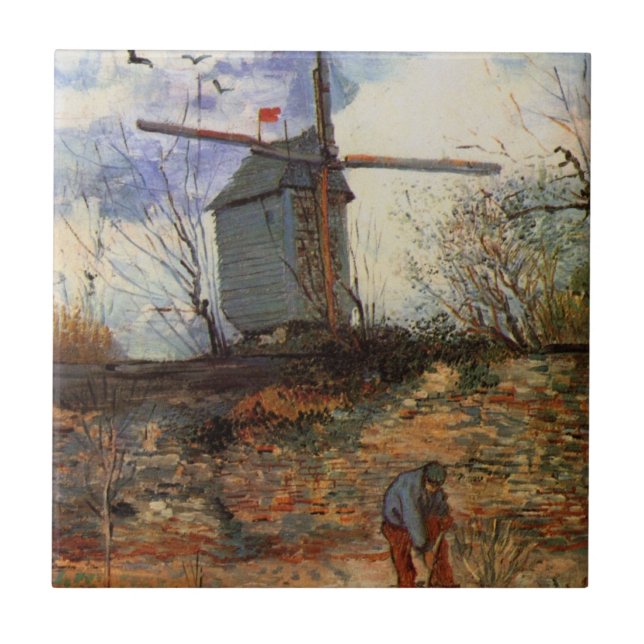 Le Moulin de la Galette by Vincent van Gogh Tile (Front)
