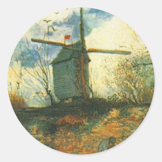 Le Moulin de la Galette Van Gogh Classic Round Sticker (Front)