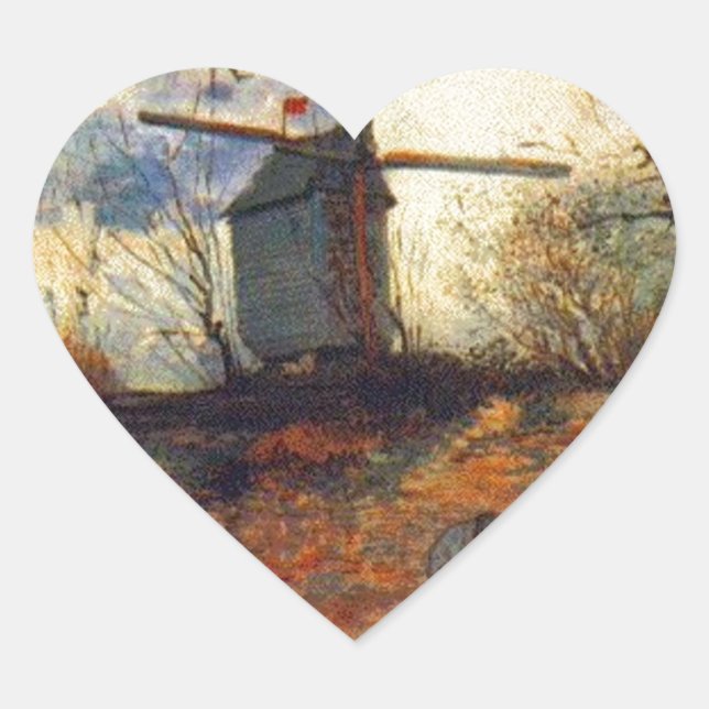 Le Moulin de la Galette Van Gogh Heart Sticker (Front)