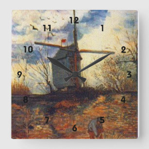 Le Moulin de la Galette Van Gogh Square Wall Clock