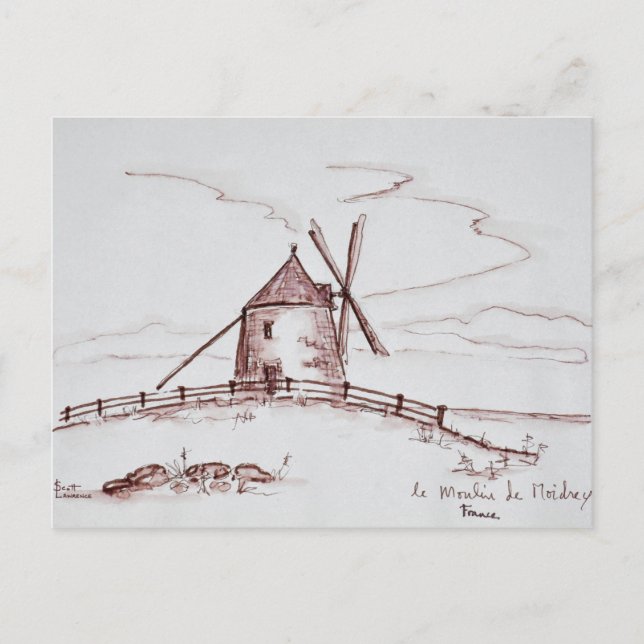 Le Moulin de Moidrey Windmill | Pontorson Postcard (Front)