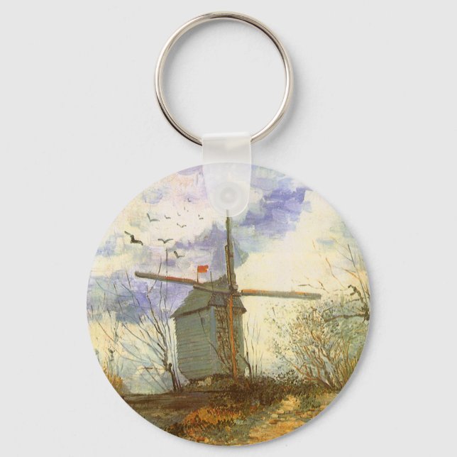 Le Moulin Galette by Vincent van Gogh, Windmills Key Ring (Front)