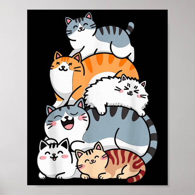 Le Of Kitty Cats Funny Cute Cat Lover For Girls Ki Poster (Front)