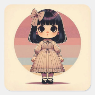 "Lé onie - La Petite Muse Ré tro Square Sticker