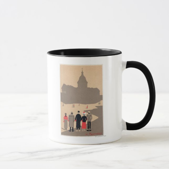 Le Pantheon Art Deco SceneParis, France Mug (Right)