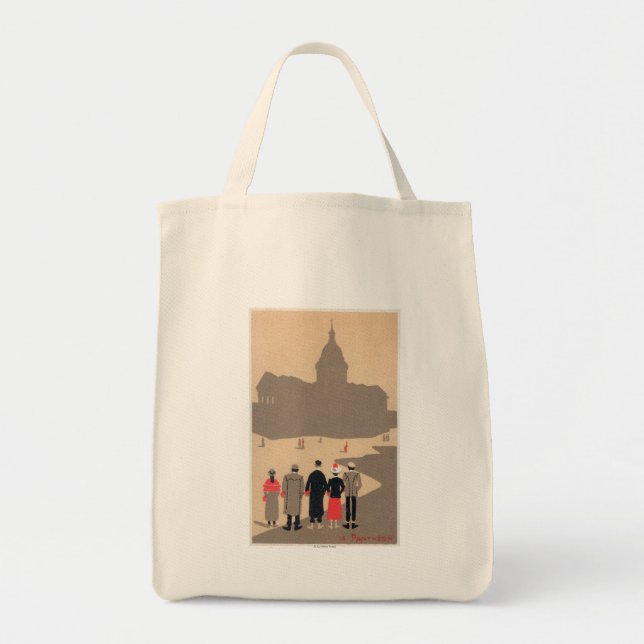 Le Pantheon Art Deco SceneParis, France Tote Bag (Front)