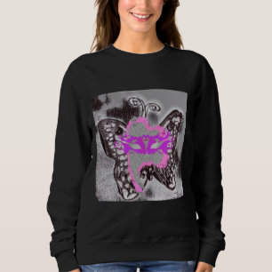 Le Papillon Masqué De Gris Et De Rose Sweatshirt
