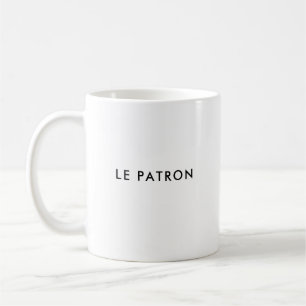 Le Patron   The Boss   Custom French Coffee Mug