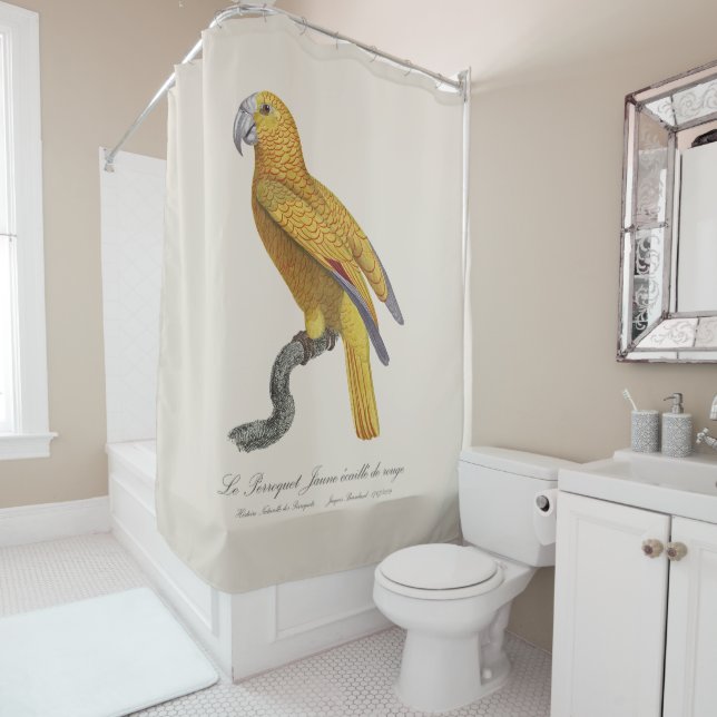 Le Perroquet Jaune ecaille de rouge  Shower Curtain (In Situ)