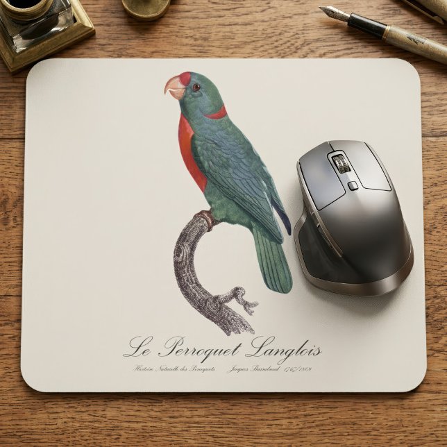 Le Perroquet Langlois by Jacques Barraband Mouse Mat (Le Perroquet Langlois by Jacques Barraband. Mouse Pad)