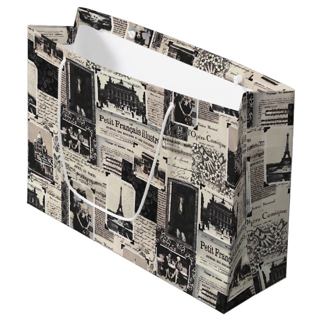 Le Petit Francais Illustre Large Gift Bag (Front Angled)