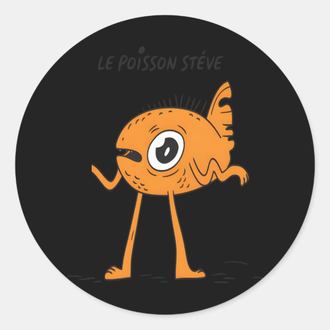 Le Poisson Steve Cute & Funny Classic Round Sticker (Front)