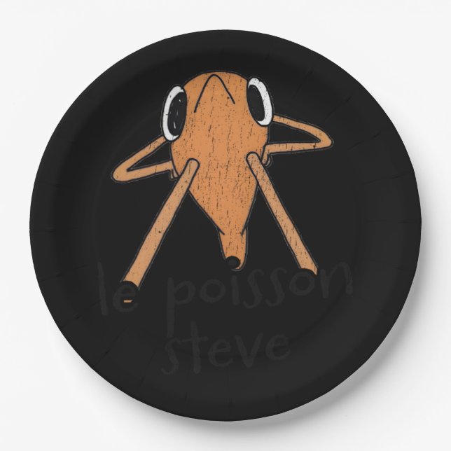Le Poisson Steve Cute Meme Paper Plate (Front)