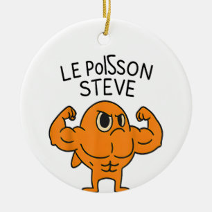 Le Poisson Steve Funny Muscular Fish Cartoon Ceramic Tree Decoration