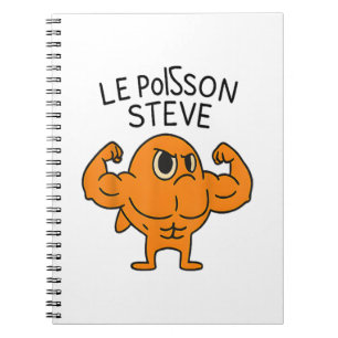 Le Poisson Steve Funny Muscular Fish Cartoon Notebook