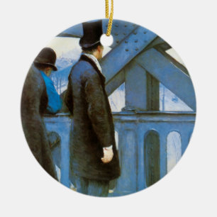 Le Pont de l'Europe by Gustave Caillebotte Ceramic Tree Decoration
