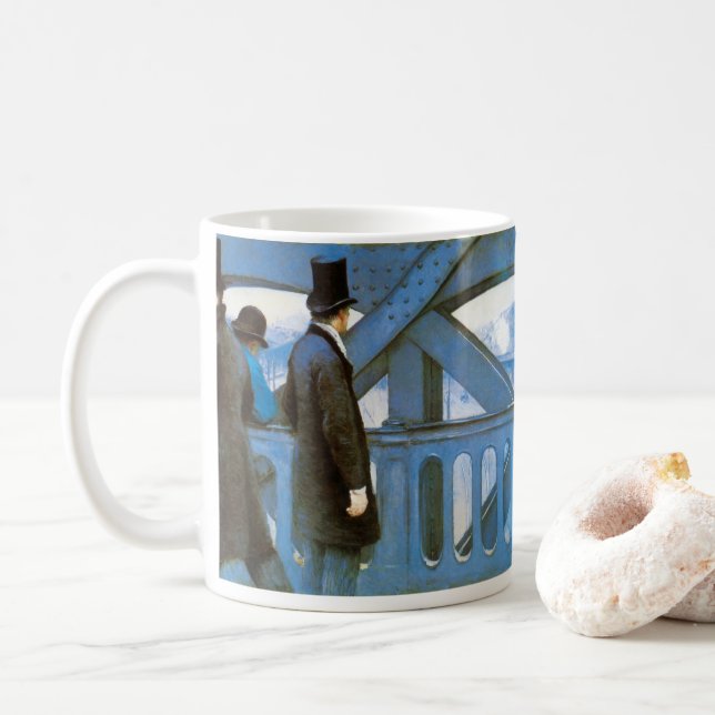 Le Pont de l'Europe by Gustave Caillebotte Coffee Mug (With Donut)